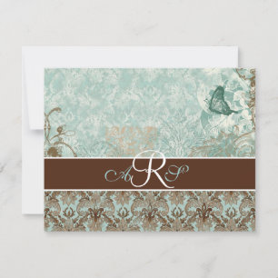 Fleur di Lys Damask - RSVP Response Kaart