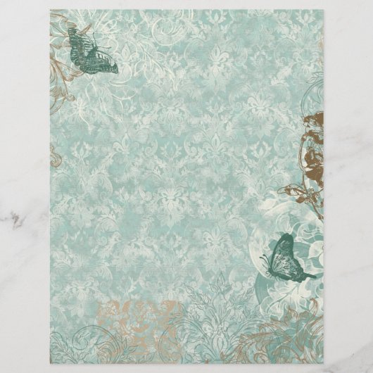 Fleur di Lys Damask - Schrijf- en ontvangbladen (Voorkant)