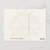 Fleur di Lys Damask Sinaasappel Bedankt Opmerking  Briefkaart (Achterkant)