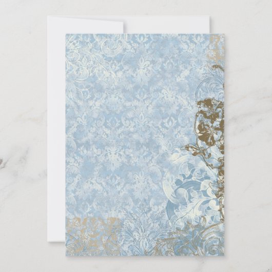 Fleur di Lys Damask - sla de datum bekendmaking op Save The Date (Achterkant)