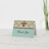 Fleur di Lys Damask Thank You Note Cards Bedankkaart (Voorkant)