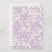 Fleur di Lys Damask - Uitnodiging tot Lila huwelij (Achterkant)