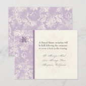 Fleur di Lys Damask - Uitnodiging tot Lila ontvang (Voorkant / Achterkant)