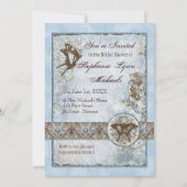 Fleur di Lys Damask vs2 - Bridal Shower Invitation Kaart (Voorkant)