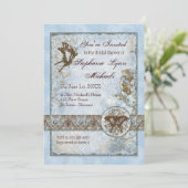 Fleur di Lys Damask vs2 - Bridal Shower Invitation Kaart (Staand voorkant)