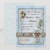 Fleur di Lys Damask vs2 - Bridal Shower Invitation Kaart (Voorkant / Achterkant)