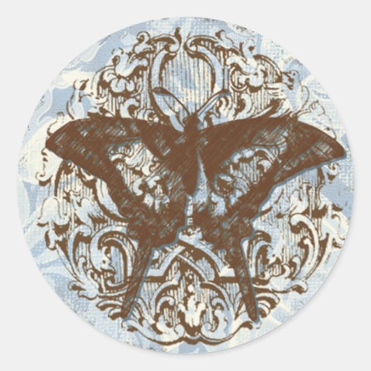 Fleur di Lys Damask vs2 - Bruiloft Sticker Seal (Voorkant)