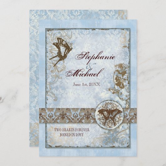 Fleur di Lys Damask vs2 - Weddenschap Kaart (Voorkant / Achterkant)