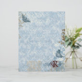 Fleur di Lys Damask vs. 2 - Monogrammen Stationery (Staand voorkant)