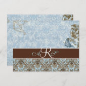 Fleur di Lys Damask vs. 2 - RSVP-reactiekaart RSVP Kaartje (Voorkant / Achterkant)