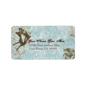 Fleur di Lys Damask Weddenschap - Verzendlabel Etiket (Voorkant)