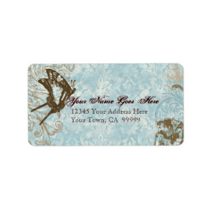 Fleur di Lys Damask Weddenschap - Verzendlabel Etiket