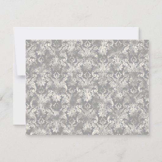 Fleur di Lys Damask - Wine Save the Date Kaart (Achterkant)