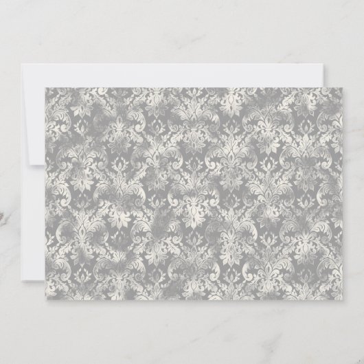 Fleur di Lys Damask - Wine Save the Date Kaart (Achterkant)
