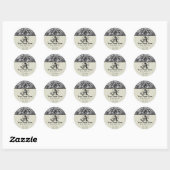 Fleur di Lys Damask Zwart Adres Stickers (Vel)