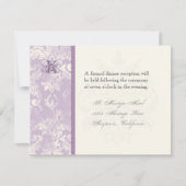 Fleur di Lys Damast - Lila Ontvangst Uitnodiging (Voorkant)