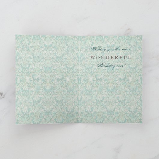 Fleur di Lys Damast - Verjaardagskaart Kaart (Binnen)