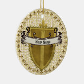 Fleur familiewapen Achternaam Keramisch Ornament (Rechts)