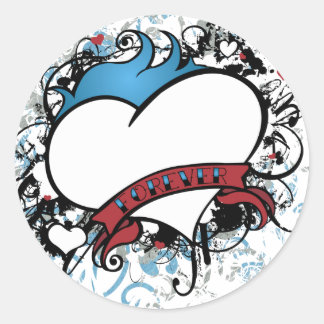 Fleur Forever Heart Ronde Sticker