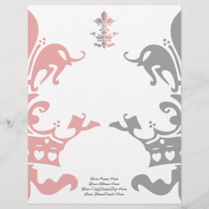 Fleur Heart Crown - Roze Briefhoofd Sjabloon