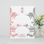 Fleur Heart Crown - Roze Briefhoofd Sjabloon (Staand voorkant)