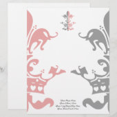 Fleur Heart Crown - Roze Briefhoofd Sjabloon (Voorkant / Achterkant)