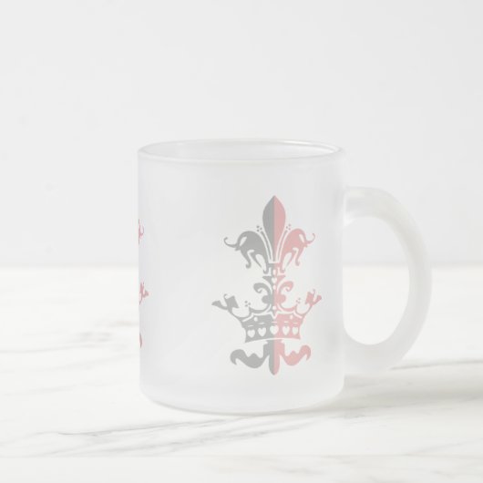 Fleur Heart Crown - Roze Matglas Koffiemok (Rechts)