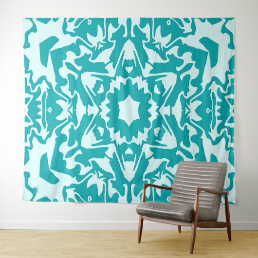 Fleur in turquoise.... wandkleed (In Situ (horizontaal))