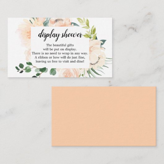 Fleur Jolie Floral Display Shower-Baby shower Informatiekaartje (Voorkant / Achterkant)