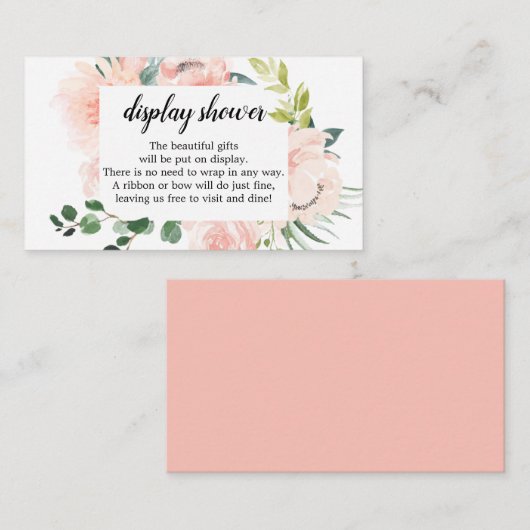 Fleur Jolie Floral Display Shower-Baby shower Informatiekaartje (Voorkant / Achterkant)