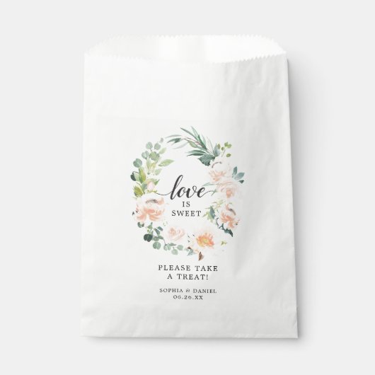 Fleur Jolie Floral Favor Bag Love is Sweet Bedankzakje (Voorkant)