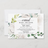 Fleur Jolie Floral Virtual Baby shower Invitation Kaart (Voorkant)