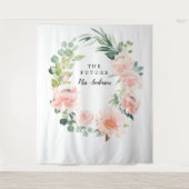 Fleur Jolie Mooie Bloemige Bruidsachtergrond Wandkleed (Voorkant)