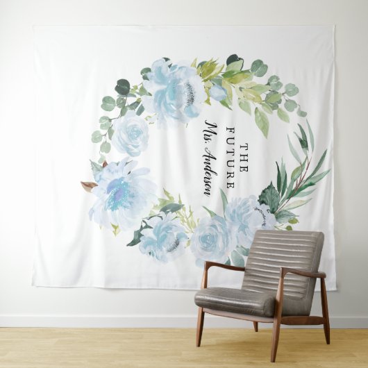 Fleur Jolie Mooie Bloemige Bruidsachtergrond Wandkleed (In Situ (horizontaal))