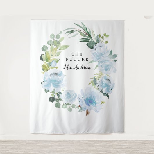 Fleur Jolie Mooie Bloemige Bruidsachtergrond Wandkleed (Voorkant)