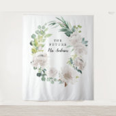 Fleur Jolie Mooie Bloemige Bruidsachtergrond Wandkleed (Voorkant)