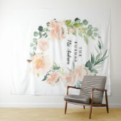 Fleur Jolie Mooie Bloemige Bruidsachtergrond Wandkleed (In Situ (horizontaal))