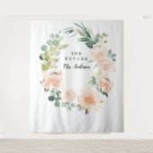 Fleur Jolie Mooie Bloemige Bruidsachtergrond Wandkleed (Voorkant)