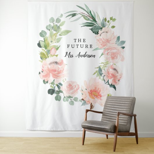 Fleur Jolie Pretty Floral Bruidsbackdrop Wandkleed (In situ)