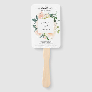 Fleur Jolie Watercolor Bloemen Bruiloftsprogramma Handwaaier