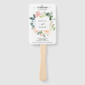 Fleur Jolie Waterverf Floral Wedding Programme Fan Handwaaier (Voorkant)