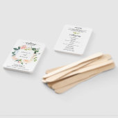 Fleur Jolie Waterverf Floral Wedding Programme Fan Handwaaier (Niet-gemonteerd)