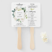 Fleur Jolie Waterverf Floral Wedding Programme Fan Handwaaier (Voorkant en achterkant)