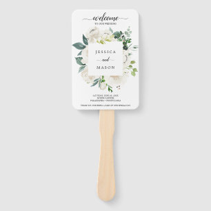 Fleur Jolie Waterverf Floral Wedding Programme Fan Handwaaier