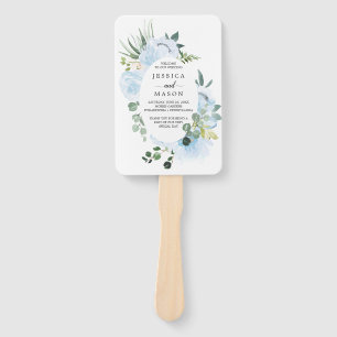 Fleur Jolie Waterverf Floral Wedding Programme Fan Handwaaier