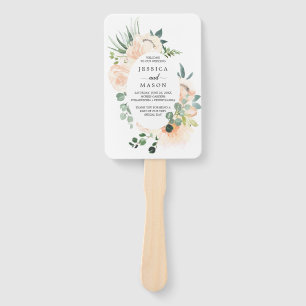 Fleur Jolie Waterverf Floral Wedding Programme Fan Handwaaier