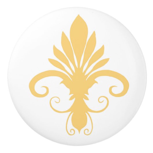 Fleur Lily Gold Keramische Knop (Voorkant)