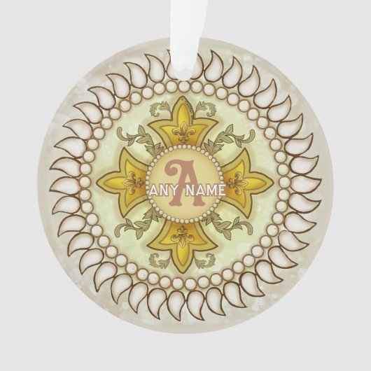 Fleur Medaillon Monogram Ornament (voorkant)