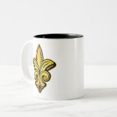 Fleur Medieval - Gold Tweekleurige Koffiemok (Voorkant links)