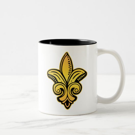 Fleur Medieval - Gold Tweekleurige Koffiemok (Rechts)